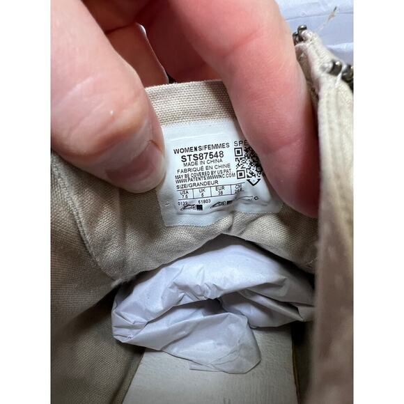 NEW Sperry X Rebecca Minkoff Women's 7.5 Washed Canvas High Top Sneaker Tan - Picture 7 of 12